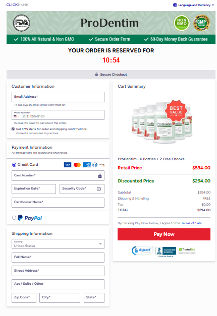 ProDentim Official Website Secure Order Page